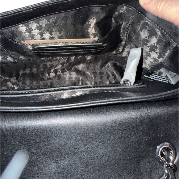 Karl Lagerfeld Black Quilted Lamb Leather Shoulder Bag - Picture 14 of 16